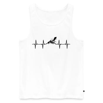 Skiing Heartbeat Skiing Heartbeat Skiing - Men's Premium Organic Tank Top - white - Front - AI Model Male 178 light (178cm)