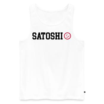 Satoshi Nakamoto BTC Bitcoin - Men's Premium Organic Tank Top - white - Front - AI Model Male 178 light (178cm)