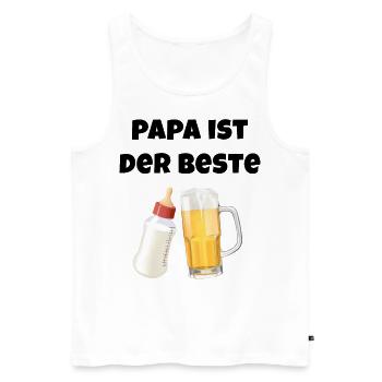 Papa ist der Beste - Männer Premium Bio Tank Top - Weiß - Vorne - Michal (187cm)