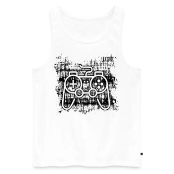 console - Men's Premium Organic Tank Top - white - Front - AI Model Male 178 light (178cm)