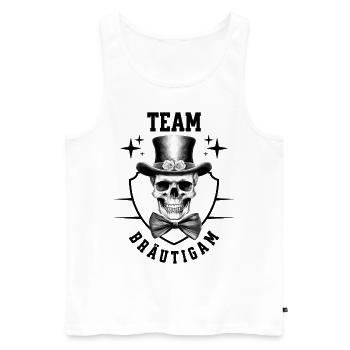 Bachelor Party Team Groom Skull Bachelor Party - Men's Premium Organic Tank Top - white - Front - AI Model Male 178 light (178cm)