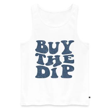 Buy the dip! retro blau - Männer Premium Bio Tank Top - Weiß - Vorne - AI Model Male 178 light (178cm)