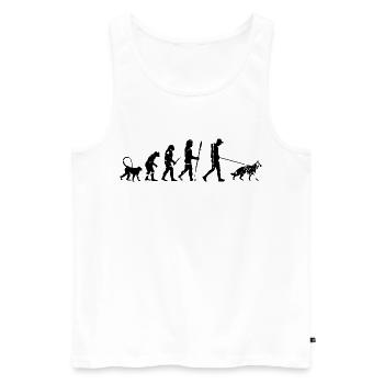 Deutscher Schäferhund Evolution - Männer Premium Bio Tank Top - Weiß - Vorne - Michal (187cm)