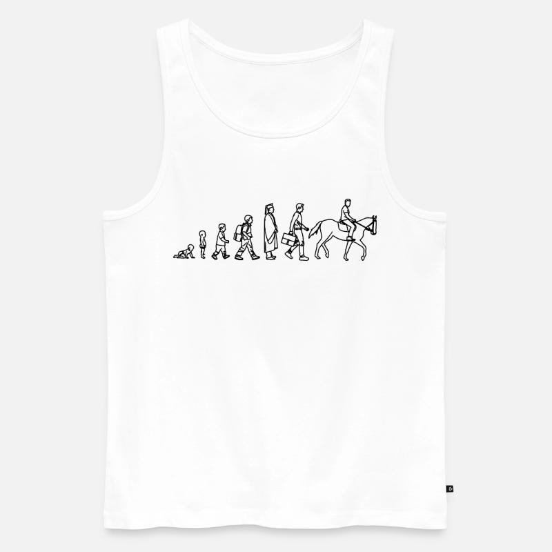 Evolution vom Kind zum Reiter - Männer Premium Bio Tank Top - Weiß