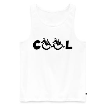 Cooler Rollstuhlfahrer, Cooler Rollstuhlfahrer * - Männer Premium Bio Tank Top - Weiß - Vorne - AI Model Male 178 light (178cm)