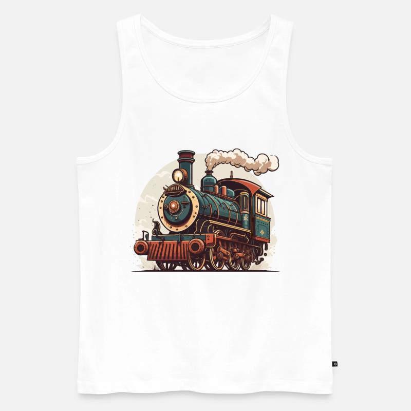 Fahrt mit dem Dampfzug - Männer Premium Bio Tank Top - Weiß