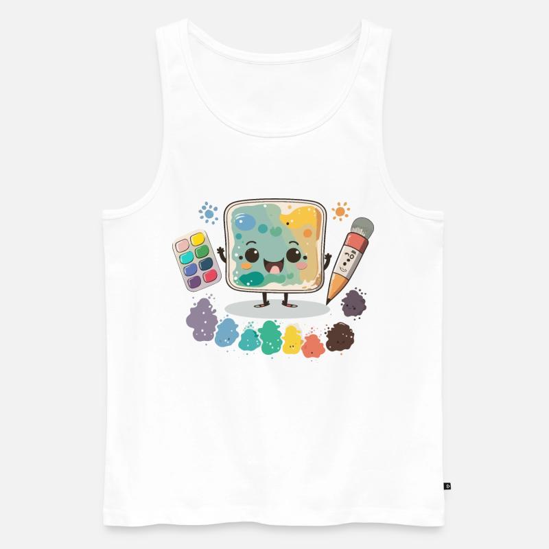Der Aquarell-Assistent - Männer Premium Bio Tank Top - Weiß