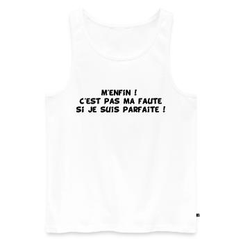La perfection au féminin (noir) - Débardeur bio Premium Homme - blanc - Devant - Michal (187cm)