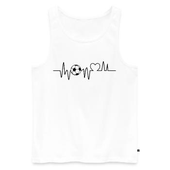 Football Heartbeat Football Football Football - Débardeur bio Premium Homme - blanc - Devant - AI Model Male 178 light (178cm)