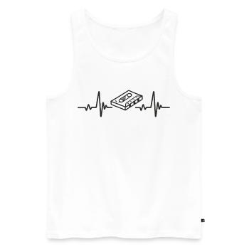 Retro Music Rhythm Vintage Heart Audio Kassette - Männer Premium Bio Tank Top - Weiß - Vorne - AI Model Male 178 light (178cm)