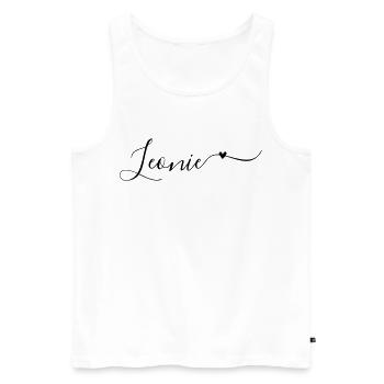 Leonie Name Vorname Dekorativ - Männer Premium Bio Tank Top - Weiß - Vorne - AI Model Male 178 light (178cm)