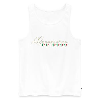 Italien mit Herz  - Männer Premium Bio Tank Top - Weiß - Vorne - Michal (187cm)