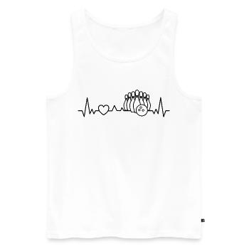 Bowling Skittles Heartbeat pour le club Skittles - Débardeur bio Premium Homme - blanc - Devant - Michal (187cm)