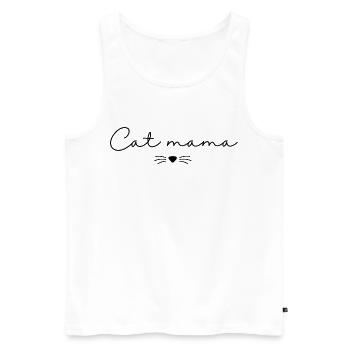cat mama - Men's Premium Organic Tank Top - white - Front - Michal (187cm)