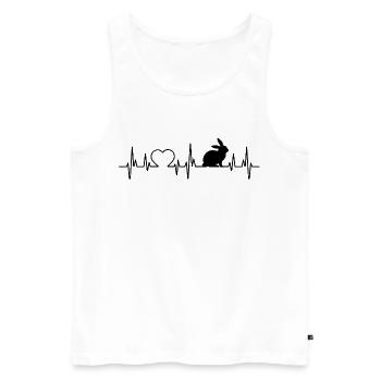 lapine battement de coeur lapin - Débardeur bio Premium Homme - blanc - Devant - Michal (187cm)