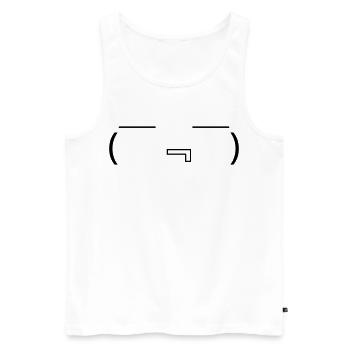 Hungry Emote ( ̄『 ̄) Drooling Kaomoji - Men's Premium Organic Tank Top - white - Front - Michal (187cm)