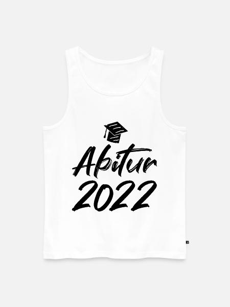 Abschluss Abitur 2022 Hut Pinselschrift - Männer Premium Bio Tank Top - Weiß