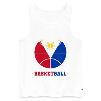 Philippines Filipino Flag Basketball I Gift - Men's Premium Organic Tank Top - white - Front - Michal (187cm)