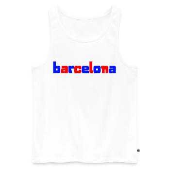 Stadt Barcelona Cty - Männer Premium Bio Tank Top - Weiß - Vorne - AI Model Male 178 light (178cm)