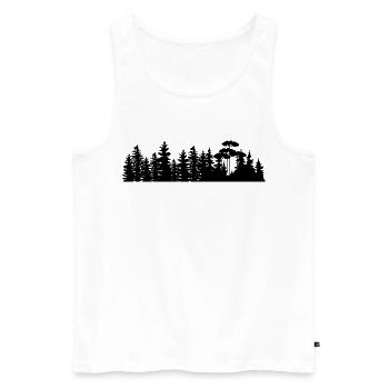 Waldlandschaft Silhouetten Design - Männer Premium Bio Tank Top - Weiß - Vorne - AI Model Male 178 light (178cm)