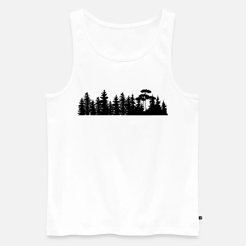 Waldlandschaft Silhouetten Design - Männer Premium Bio Tank Top - Weiß