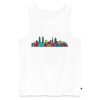 Züricher Stadtsilhouette Großmünster Moderne Kunst - Männer Premium Bio Tank Top - Weiß - Vorne - AI Model Male 178 light (178cm)