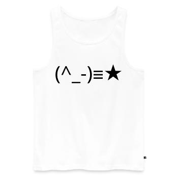 Clin d’œil (^_-) ≡ ★ clin d’œil - Débardeur bio Premium Homme - blanc - Devant - Michal (187cm)