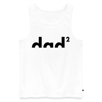 Dad hoch zwei | Vater | Vatertag - Männer Premium Bio Tank Top - Weiß - Vorne - Michal (187cm)