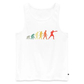 Retro Boxen Evolution Grafik Männer Jungs Boxsport - Männer Premium Bio Tank Top - Weiß - Vorne - Michal (187cm)