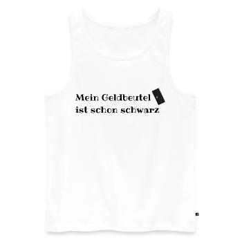 Mein Geldbeutel ist schon schwarz - Männer Premium Bio Tank Top - Weiß - Vorne - AI Model Male 178 light (178cm)