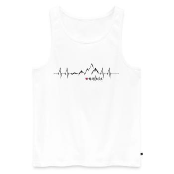 Love Nature Mountains Heart Rate ECG - Graphic Design - Men's Premium Organic Tank Top - white - Front - AI Model Male 178 light (178cm)