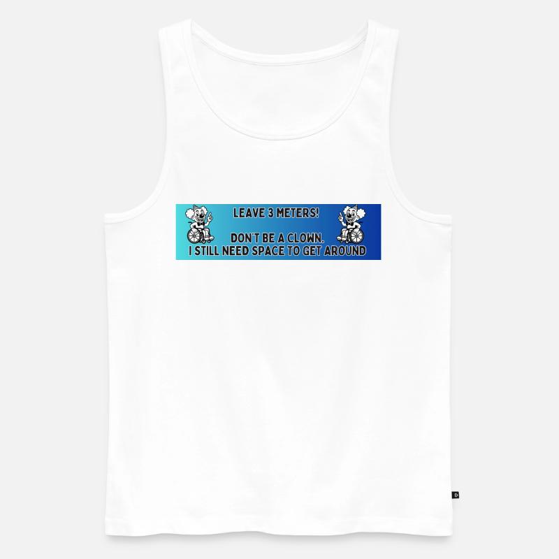 Autoaufkleber eines Rollstuhlclowns # - Männer Premium Bio Tank Top - Weiß