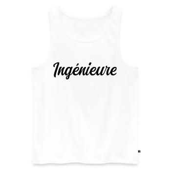 Ingénieure Conception Technique Science Projet - Débardeur bio Premium Homme - blanc - Devant - AI Model Male 178 light (178cm)