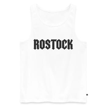 Rostock  - Männer Premium Bio Tank Top - Weiß - Vorne - Michal (187cm)