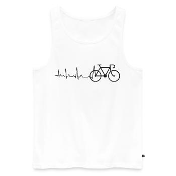 Vélo de route Heartbeat - Débardeur bio Premium Homme - blanc - Devant - Michal (187cm)