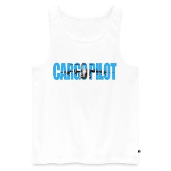 Cargo pilot A-400 - Männer Premium Bio Tank Top - Weiß - Vorne - AI Model Male 178 light (178cm)
