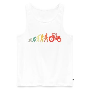 Traktor Trecker Evolution Landwirt Bauer Retro - Männer Premium Bio Tank Top - Weiß - Vorne - Michal (187cm)