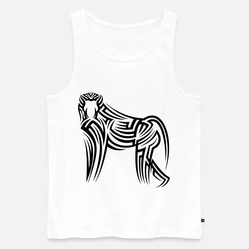 Monkey affe Tribal Tattoo - Men's Premium Organic Tank Top - white