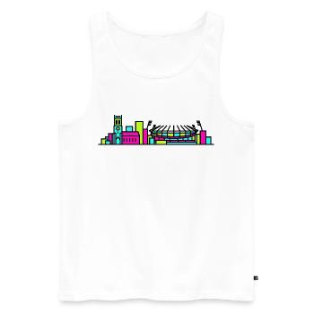 Wolverhampton City Skyline St Peter's Line Art - Men's Premium Organic Tank Top - white - Front - AI Model Male 178 light (178cm)
