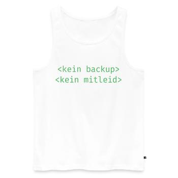 No Ticket No Support Informatiker IT Administrator - Männer Premium Bio Tank Top - Weiß - Vorne - Michal (187cm)