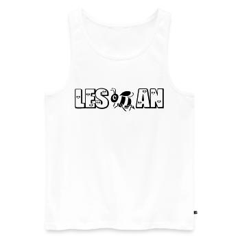 LesBEEan – Lesbian Pride Cute Bee SVG Art - Men's Premium Organic Tank Top - white - Front - Michal (187cm)