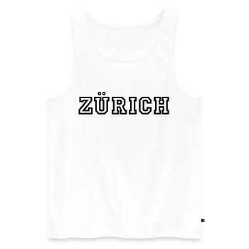 Zürich - Männer Premium Bio Tank Top - Weiß - Vorne - Michal (187cm)