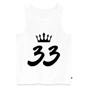 33 Couronne numérique - Débardeur bio Premium Homme - blanc - Devant - Michal (187cm)