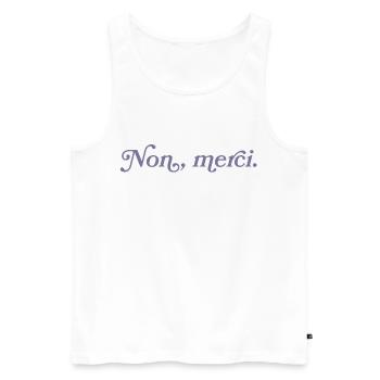 Non, merci – French Minimalism - Men's Premium Organic Tank Top - white - Front - Michal (187cm)