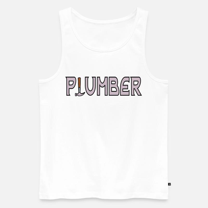 Klempner-Papa - Männer Premium Bio Tank Top - Weiß