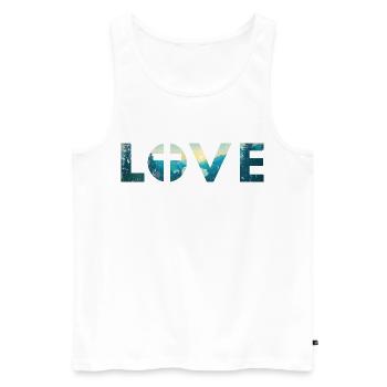 Love with cross - Männer Premium Bio Tank Top - Weiß - Vorne - AI Model Male 178 light (178cm)
