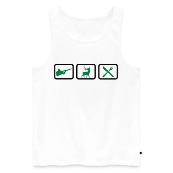 jagd - Männer Premium Bio Tank Top - Weiß - Vorne - Michal (187cm)
