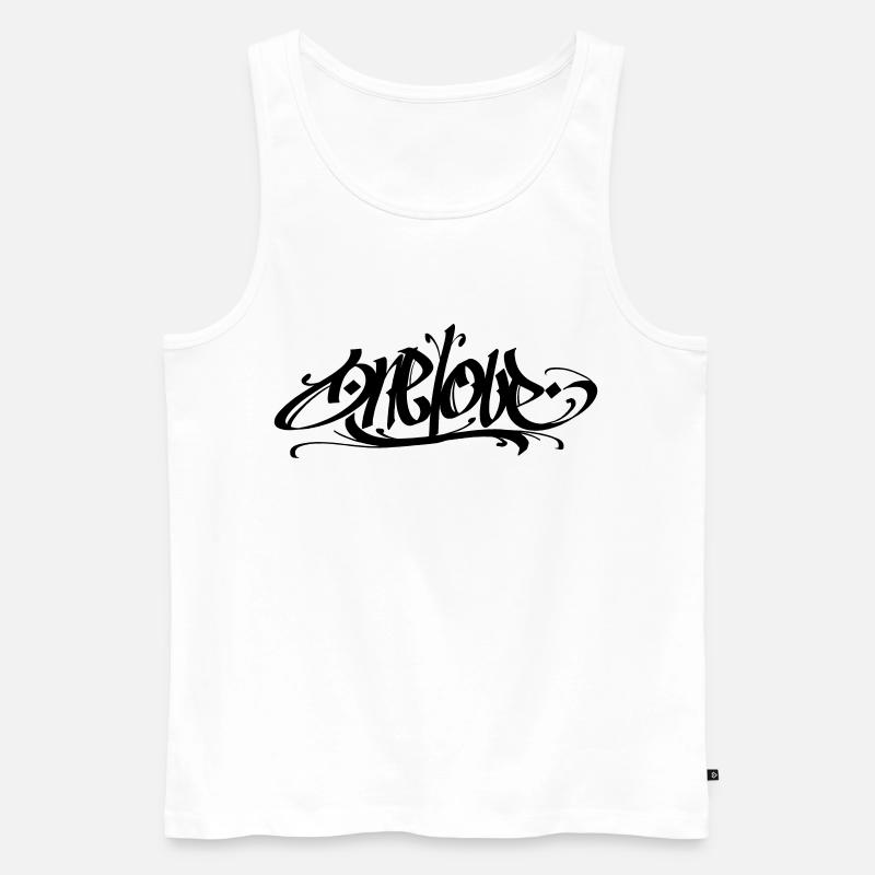 One love handschrift - Männer Premium Bio Tank Top - Weiß