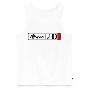Marokko Nummernschild - Männer Premium Bio Tank Top - Weiß - Vorne - AI Model Male 178 light (178cm)