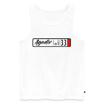license plate Agadir 33 - Men's Premium Organic Tank Top - white - Front - AI Model Male 178 light (178cm)